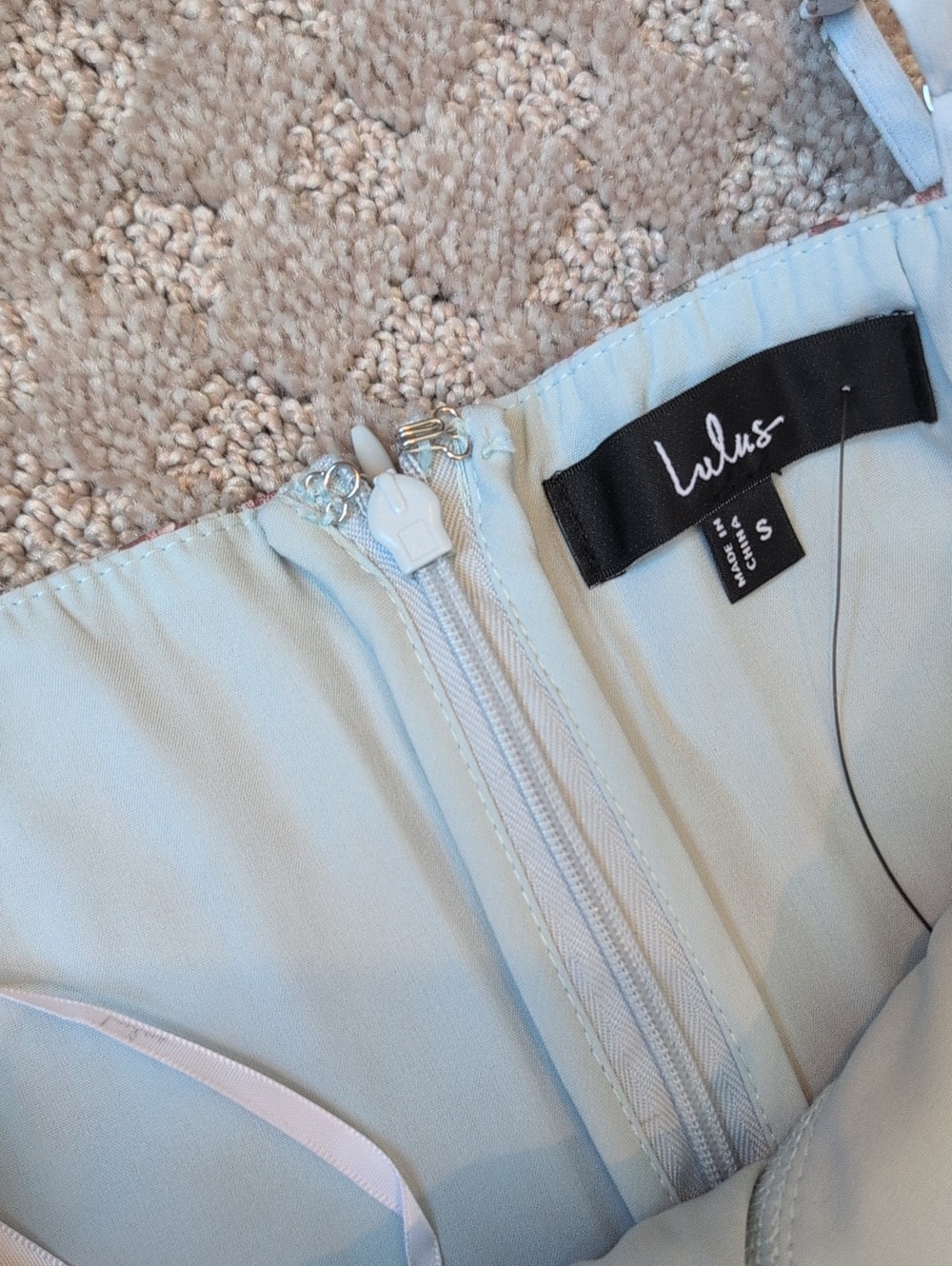 Lulu's Cascading Crush Pale Blue Floral Printed Tiered Bustier Midi Dress - Picture 7 of 13